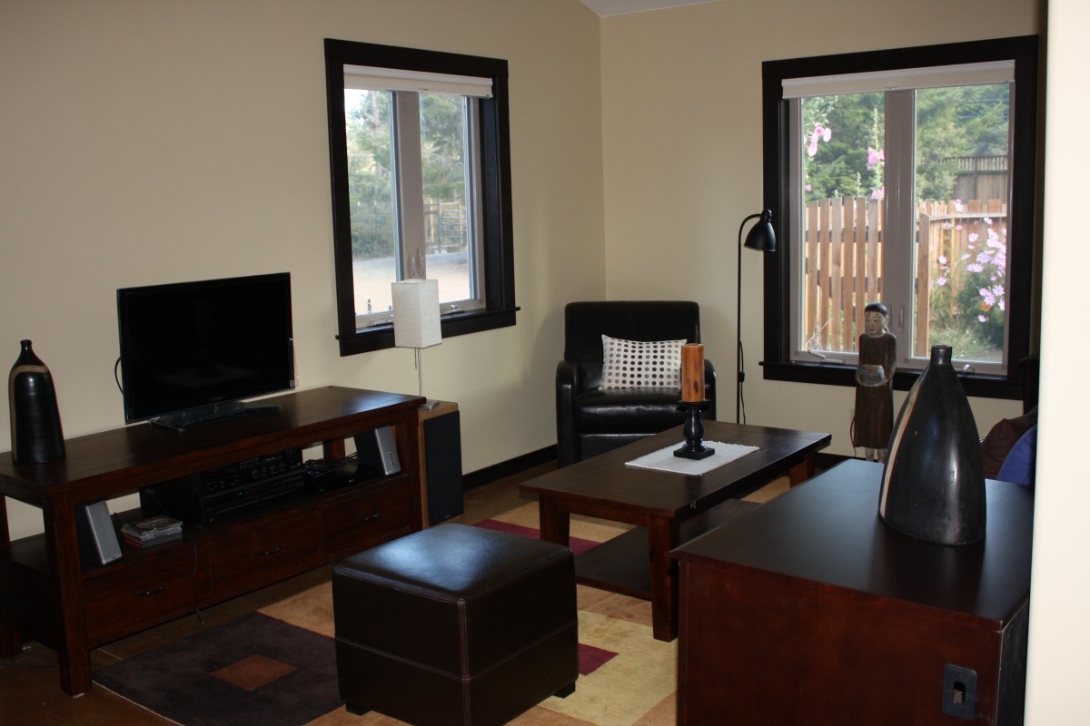 Mendocino Vacation Rental Red Barn Retreat Living Room View